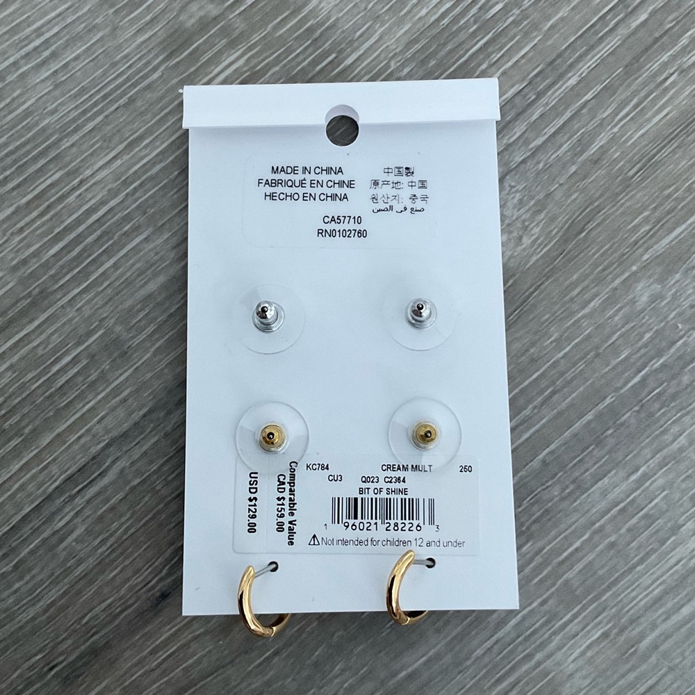 🩷KATE SPADE NEW YORK "Bit Of Shine" Set of 3 Earrings - Picture 4 of 4